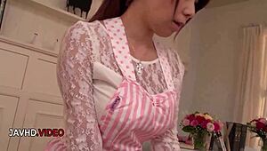 mature japanese woman enjoys shaved pussy creampie after giving an intense blowjob