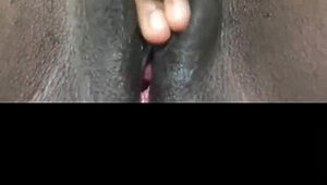 black woman masturbates her wet big pussy solo until creampie orgasm