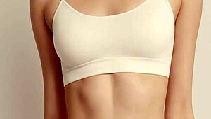 귀여운 란제리 모델들 달콤한 팬티와 맨발 발 보여주기