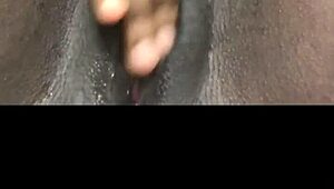 black woman masturbates her wet big pussy solo until creampie orgasm