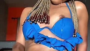 in this video, african tight pussy temi the baddie gets horny for dick and uses dildo to cool off