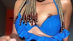 in this video, african tight pussy temi the baddie gets horny for dick and uses dildo to cool off