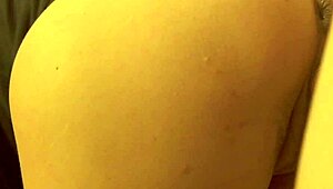 Japanese girl bends over doggystyle after party to take cum on ass from excited stepfather.