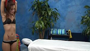 Massive cock contrasts with her tight wet shaved cunt during intense pounding