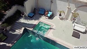 September Reign Hops on Big Cock with Deepthroat Blowjob, Cowgirl Riding, and Tits Bouncing