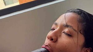 Amateur Couple Nysdel Fights Stepbrothers Cock During Boyfriend Video Call With Ball Licking Blowjob Deepthroat Face Fucking Cumshot Facial