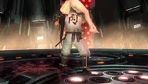 In an intense match, DOA 5's Momiji engages in a nude tag wrestling bout filled with dynamic moves and holds.