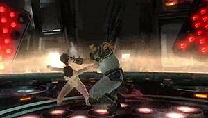 In an intense match, DOA 5's Momiji engages in a nude tag wrestling bout filled with dynamic moves and holds.