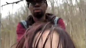 Masked Goth Emo Toy Bent Over And Creampied In Outdoor Public Interracial Fuck