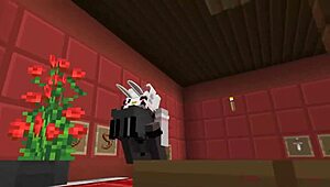 Minecraftレズセックスが可愛い女の子ビブスと予期せぬゲームツイストを対比