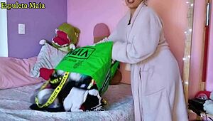 This hot Brazilian brunette is showing off her collection of panties and lingerie in a solo tease 😏