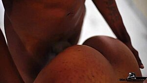 this sexy bitch spotted a black dude peeping on her and went for his huge black cock