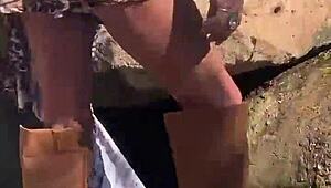 Staci takes that leopard romp outdoors with crossdressing feet fetish in public transsexual style