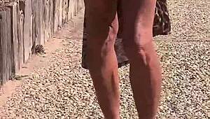 Staci takes that leopard romp outdoors with crossdressing feet fetish in public transsexual style