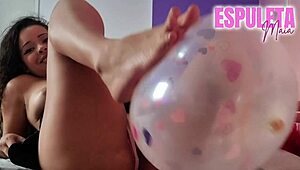 i was playing with balloons rubbing against my pussy loved that sound and texture