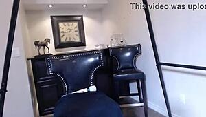 so maxine x with her big tits and thick legs is back at it, licking and squirting solo with that wet pussy toy... she gets rough and orgasms hard