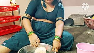 Indian desi mom gets fucked hard-core in kitchen with big cock... like, rough doggystyle sex!