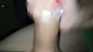 Oh man, we started watchin' porn and she just grabs my dick, massagin' it till I cum all over, like totally emptyin' me out!