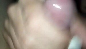 Oh man, we started watchin' porn and she just grabs my dick, massagin' it till I cum all over, like totally emptyin' me out!