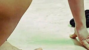 Young Indian teen bends over, showing wet pussy in solo play.