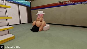 We snuck into the convenience store after closing and went wild with rough doggystyle fucking all night.