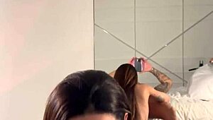 Hot Luiza Marcato unleashes intense morning blowjob and handjob on big cock with rough face fucking