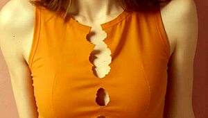 Fancy eastern european lingerie model shows off panties and barefoot style.