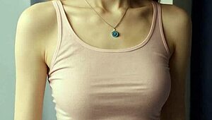 Fancy eastern european lingerie model shows off panties and barefoot style.