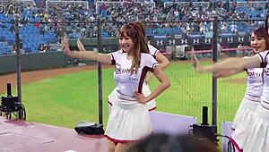 these sexy baseball cheerleaders are out there dancing with perfect bodies in their outfits