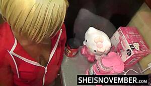 why is sheisnovember screaming so loud from that rough hardcore anal drilling doggystyle with her shaved pussy and big ebony ass bouncing