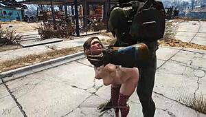 Can this mutant overpower the girl in stockings during intense doggystyle bent over action?