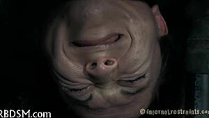 Shocking Playgirl Bound Tight in Bondage for Rough Missionary Pussy Fucking and Oral Submission