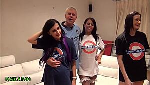 I feel so lucky tonight getting double blowjobs from these curvy babes with big asses.