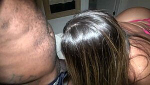 Overwhelmed by that massive Brazilian ass taking huge dick in anal passion