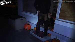 vampires kiss leads to big ass bent over doggystyle with masked blowjob and big black cock action!