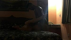 hey brunette in hotel with black for homemade interracial action