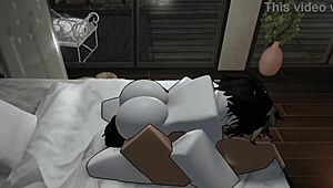 Dus ik greep deze schattige vrouw en begon haar te domineren in wilde lesbische seks