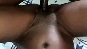 amateur couple gets rough in missionary with his big monster cock pounding her tight wet petite pussy until he cums inside moaning homemade sex.