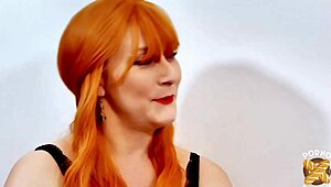 Vicky Belle Redhead Milf Spreads Natural Tits in Lingerie for French European Slut Action with Sexy Small Waist