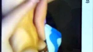 French SLUT Fanny EXPLORES her shaved pussy with dildo on WEBCAM in solo session