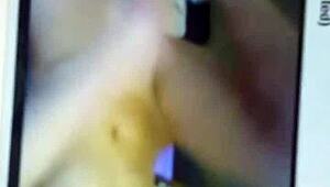 French SLUT Fanny EXPLORES her shaved pussy with dildo on WEBCAM in solo session