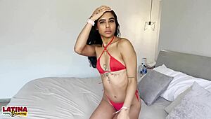 Wow, stunning Colombian teen Veronica Gonzales nails her first casting with creampie action 😍
