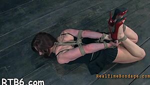 Suggestive Leather Pet Bound And Tamed In Hardcore Bondage Session