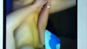 French SLUT Fanny EXPLORES her shaved pussy with dildo on WEBCAM in solo session