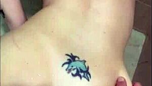 It all went down as I got fucked on the bathroom floor doggystyle, spreading wide for deep thrusting.