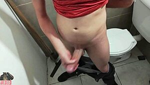 Trying Out New Camera Angle For Skinny Guy Masturbation With Huge Cock