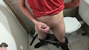 Trying Out New Camera Angle For Skinny Guy Masturbation With Huge Cock