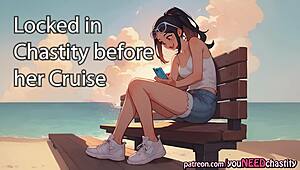 in this audio story your girlfriend decides to lock you in chastity just days before heading off on her cruise trip