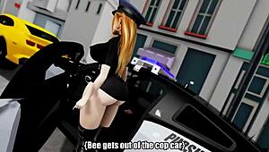 Bee Blakewell stars in boob patrol promo with police-themed fucking game and intense sex action