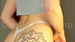 I dance in white microthong spreading my ass wide open in this Argentinian trailer